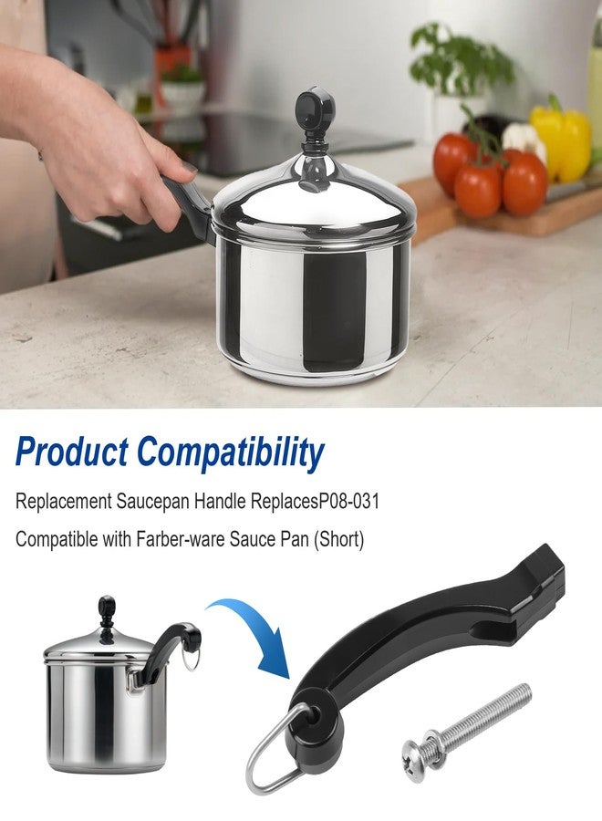 Batator P08-031 Saucepan Handle Replacement (Short) Fits for Farberware 1, 1.5, 2 and 2.5 quart Pan, Pots and Cookware | Durable Pot Replacement parts | Saucepan Handles for Kitchen Cooking with Screw - Image 2